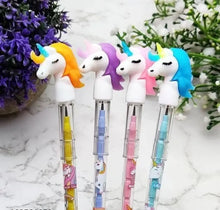 Load image into Gallery viewer, Cute Cartoon Pre-Nursery Kids School Bag Embroidery Work Pack Of 1 With Unicorn Stacking Pencil Pack of 1