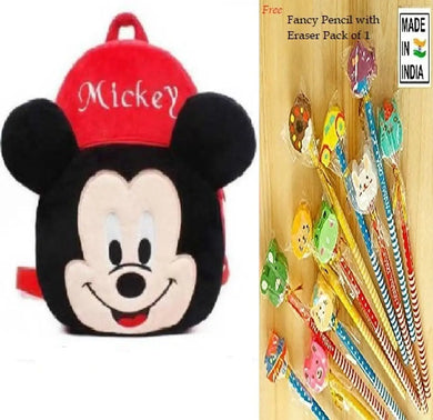 Cute Cartoon Pre-Nursery Kids School Bag Pack Of 1 With Fancy Rubber Eraser  Pencil Pack Of 1