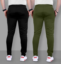 Load image into Gallery viewer, Classic Polyester Solid Track Pants for Men, Pack of 2
