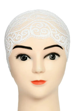 Women's Under hijab Scarf White Color Net Naqab Headband (2 Pcs)