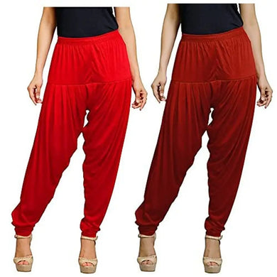Eazy Trendz Womens Solid Viscose Lycra Patiala Pack of 2