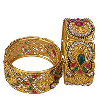 Load image into Gallery viewer, JDX Gold Plated Bangles Kada for Women and Girls Size_Adjustable