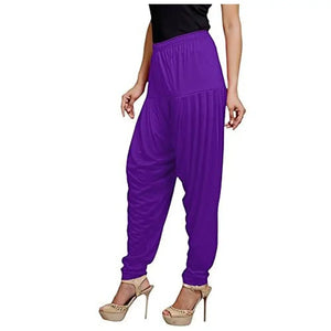 Eazy Trendz Women's Viscose Lycra Solid Patiala Pack of 3-RPINK_Black_Purple