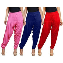 Load image into Gallery viewer, Eazy Trendz Women&#39;s Viscose Lycra Solid Patiala Pack of 3-MPINK_RED.Navy