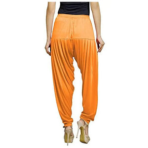 Eazy Trendz Viscose Lycra Solid Patiala for Womens - Orange