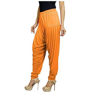 Eazy Trendz Viscose Lycra Solid Patiala for Womens - Orange