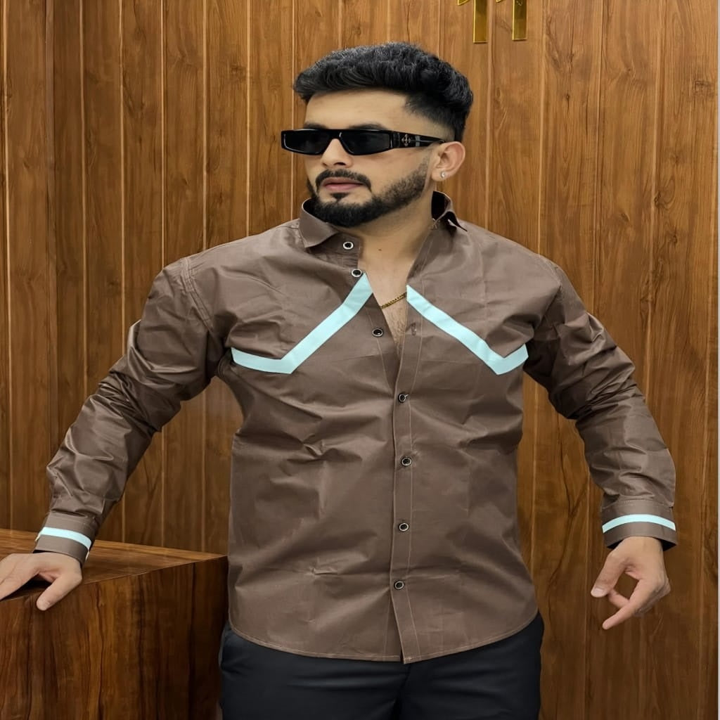 Premium men’s full sleeve designer shirt made from soft Oxford cotton. Stylish, comfortable &amp; perfect for casual and party wear. Available in all sizes at just ₹1050 with free shipping.
