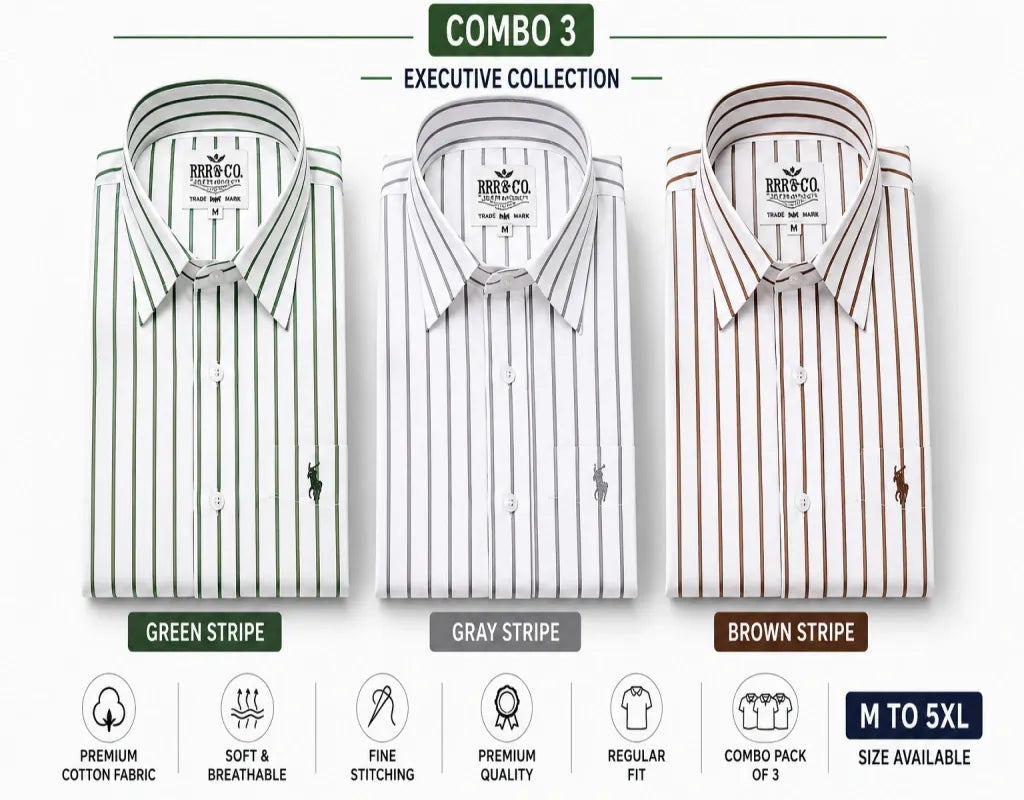 Upgrade your wardrobe with RL Polo Partywear Lining Shirt single Shirt, Combo-2,Combo-3 & Combo-4 where luxury meets style.
