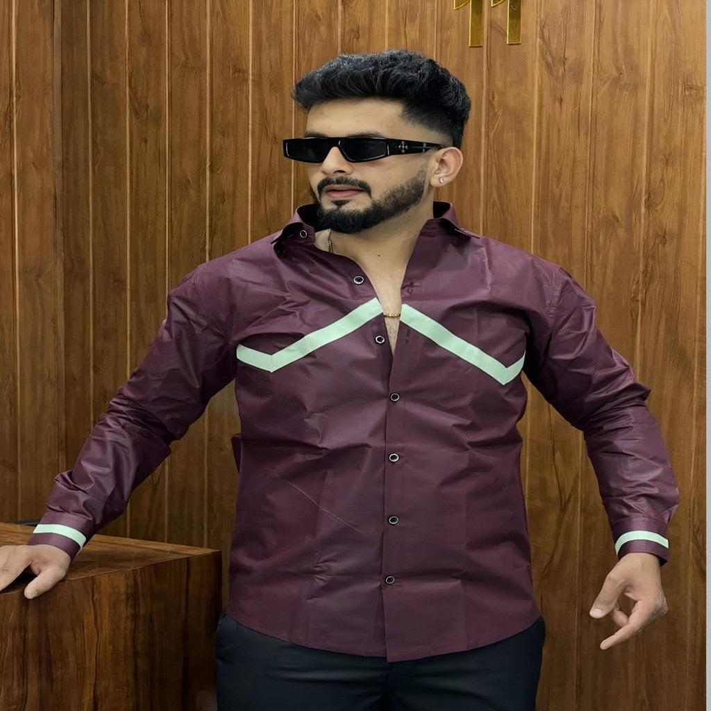 Premium men’s full sleeve designer shirt made from soft Oxford cotton. Stylish, comfortable &amp; perfect for casual and party wear. Available in all sizes at just ₹1050 with free shipping.