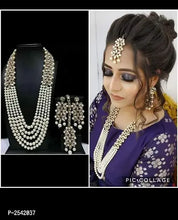 Load image into Gallery viewer, Long Traditional Designer Pearl Mala With Earring