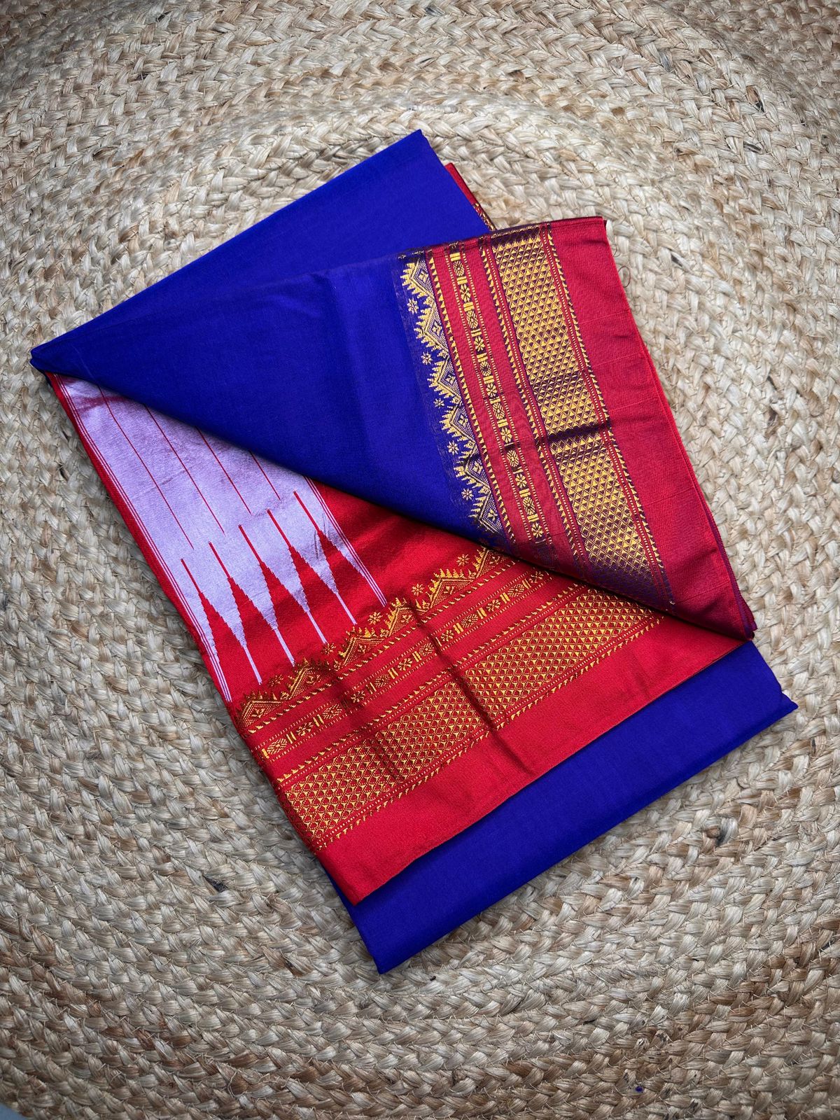 Signature Cotton Silk Saree with Trendy IIkal Silk Pallu & Chikki Paras Border Contrast Blouse, Silk Pallu