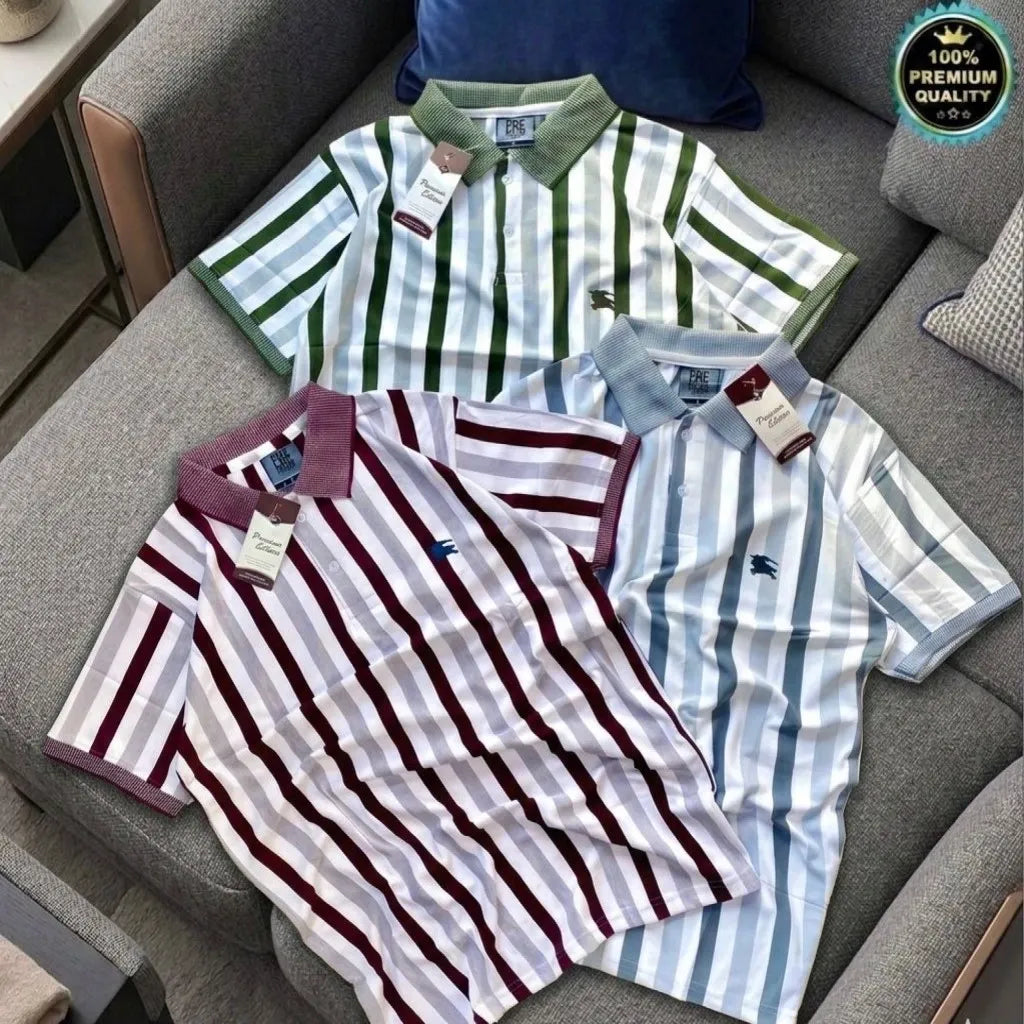 Pair it with jeans or joggers for a smart casual look or layer under a jacket for a premium outfit.&nbsp;Shop premium Burberry style T-shirt for men made with stretchable SAPP Malai fabric. Perfect fit, high quality &amp; available in Navy, Black &amp; White. Order now!