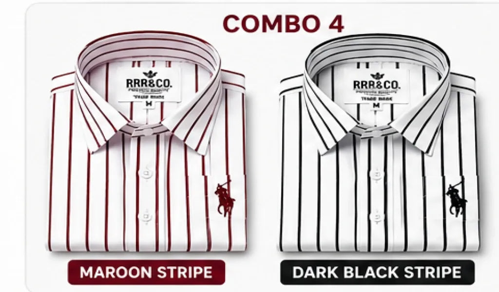 Upgrade your wardrobe with RL Polo Partywear Lining Shirt single Shirt, Combo-2,Combo-3 & Combo-4 where luxury meets style.