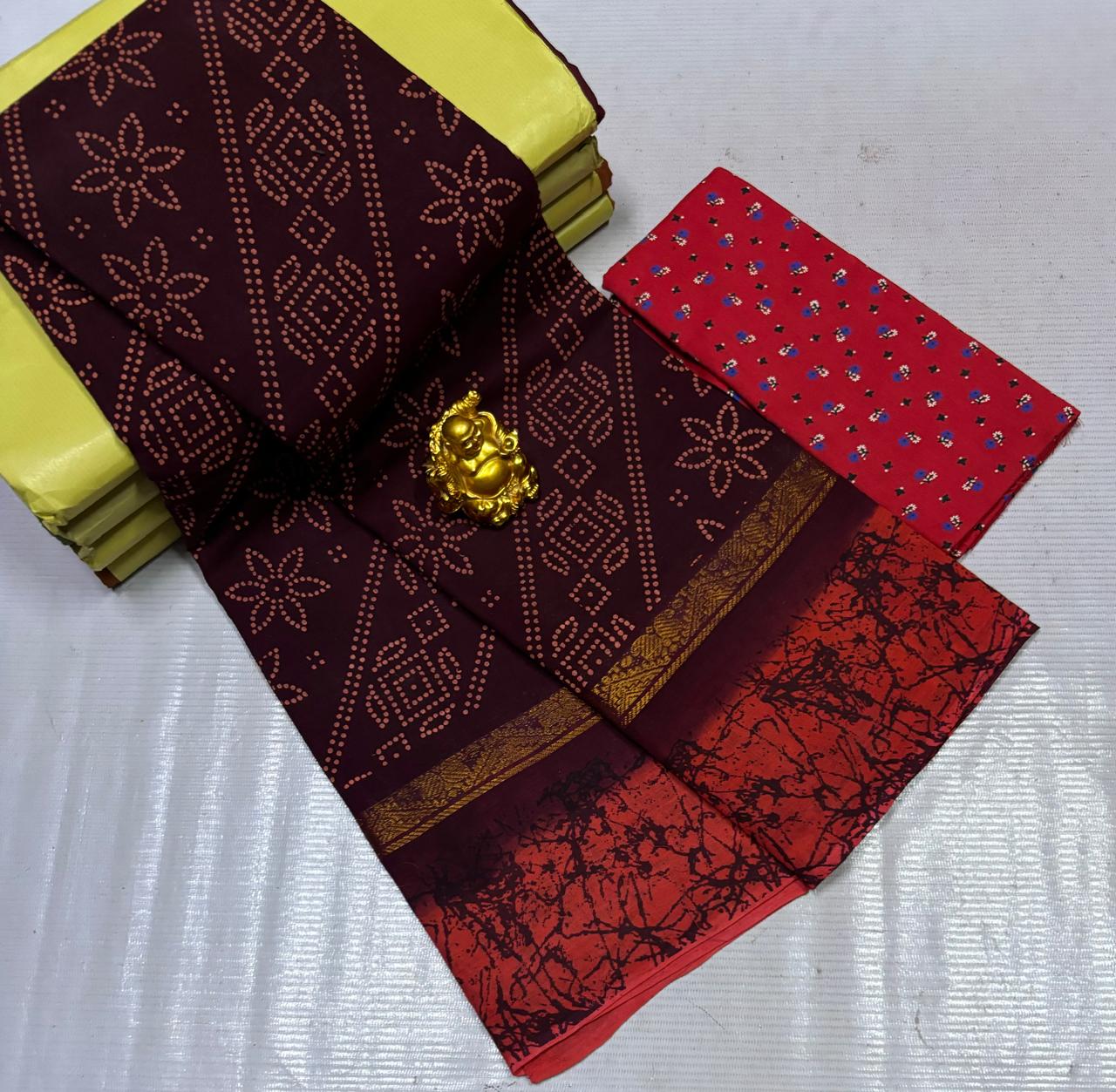 Trendy Traditional Panthini Batik Sarees – Pure Cotton Summer Special Design-1