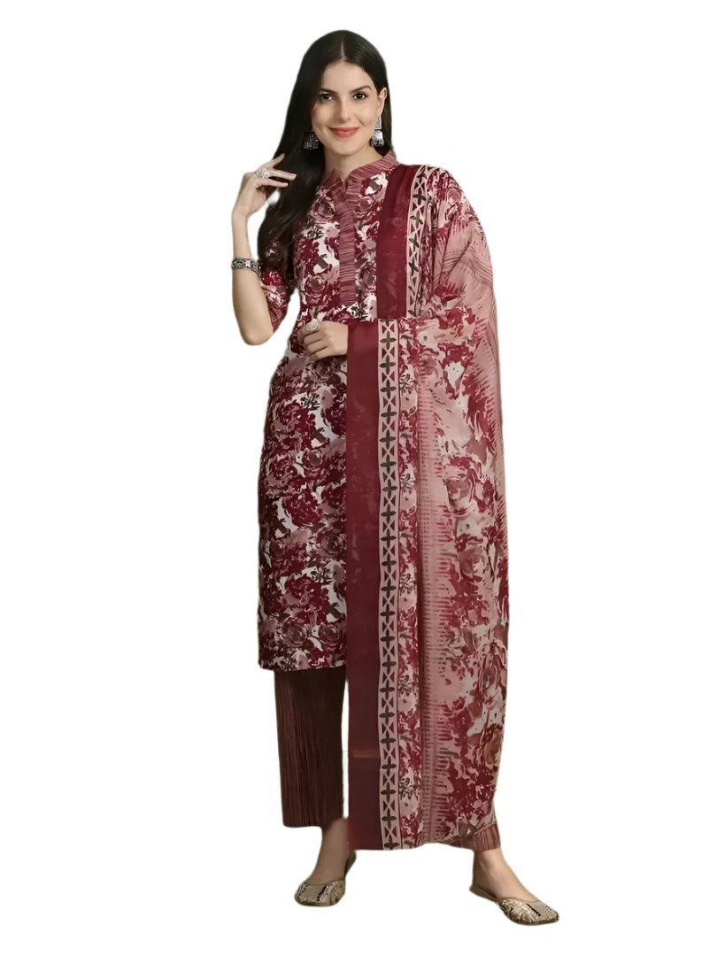 Stylish Cotton Kurta, Bottom And Dupatta Set For Women

Size: S, M , L, XL, 2XL 
 Color:  Royal Blue, Maroon, Pink, Multicolor
 Fabric:  Cotton
 Type:  Kurta, Bottom and Dupatta Set
 Style:  Woven Design
 Design Type:  Straight
 Sleeve Length:  3/4 Sleeve
 Occasion:  Daily
 Kurta Length:  Below Knee
 Pack Of:  Single
Origin: Of India.

Elevate your wardrobe with our stylish yellow cotton kurta, bottom and dupatta 