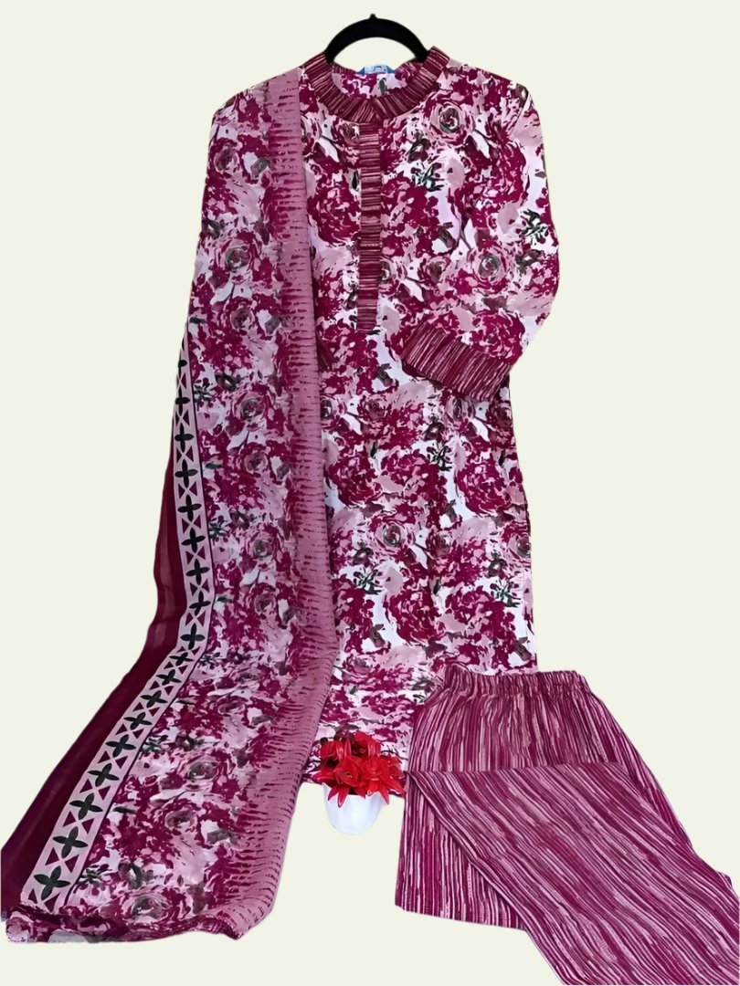 Stylish Cotton Kurta, Bottom And Dupatta Set For Women

Size: S, M , L, XL, 2XL 
 Color:  Royal Blue, Maroon, Pink, Multicolor
 Fabric:  Cotton
 Type:  Kurta, Bottom and Dupatta Set
 Style:  Woven Design
 Design Type:  Straight
 Sleeve Length:  3/4 Sleeve
 Occasion:  Daily
 Kurta Length:  Below Knee
 Pack Of:  Single
Origin: Of India.

Elevate your wardrobe with our stylish yellow cotton kurta, bottom and dupatta 