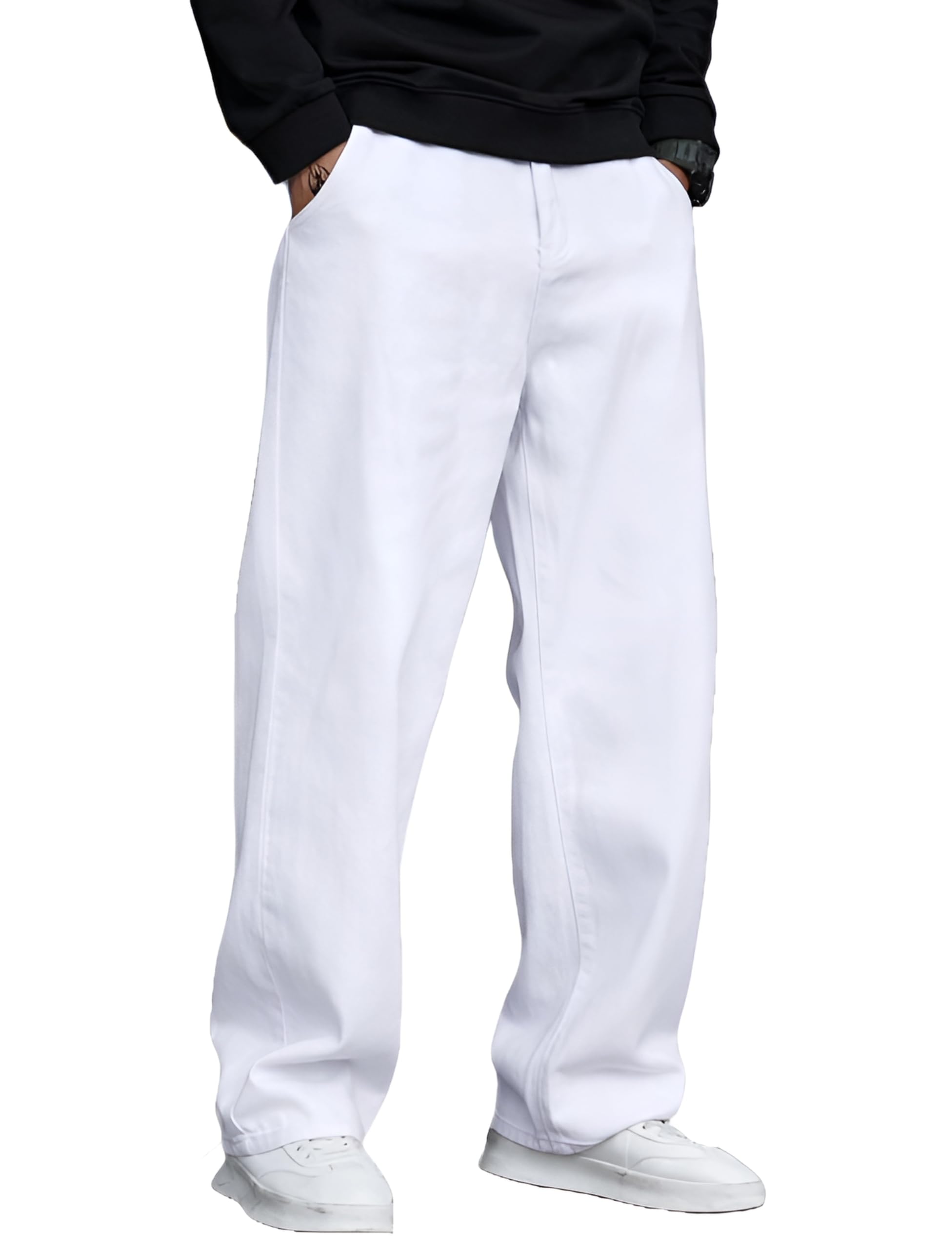 Ben Martin Men's Denim Cotton Oversized Loose Baggy Fit Jeans Pants for Men