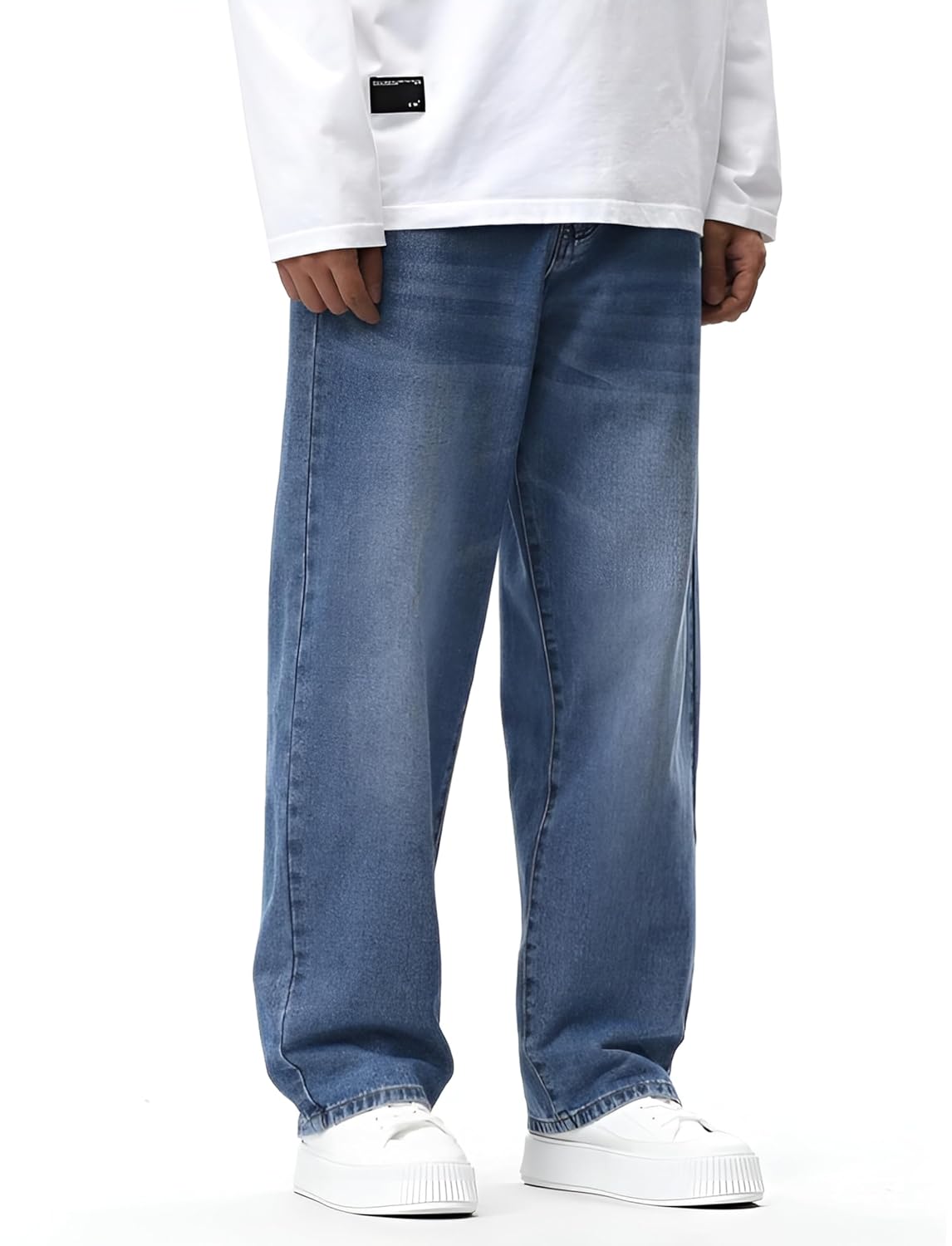 Ben Martin Men's Denim Cotton Oversized Loose Baggy Fit Jeans Pants for Men