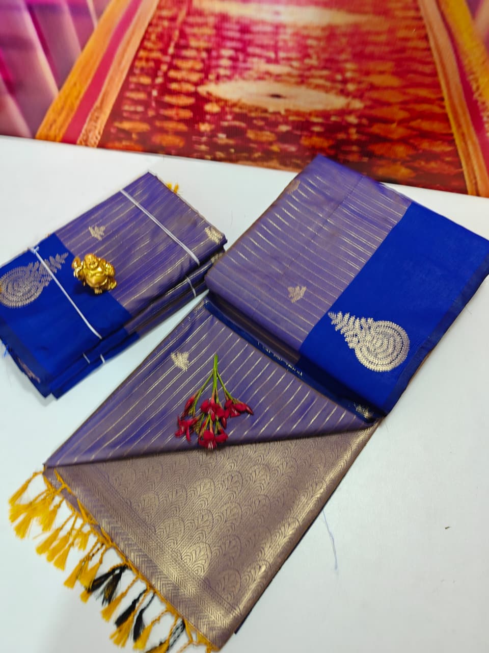 Shop now Premium Soft Silk Kanchipuram Saree with Rich Wokr Meena Pallu. Unique colors with Running Blouse. Perfect for weddings, Function &amp; festive occasions.