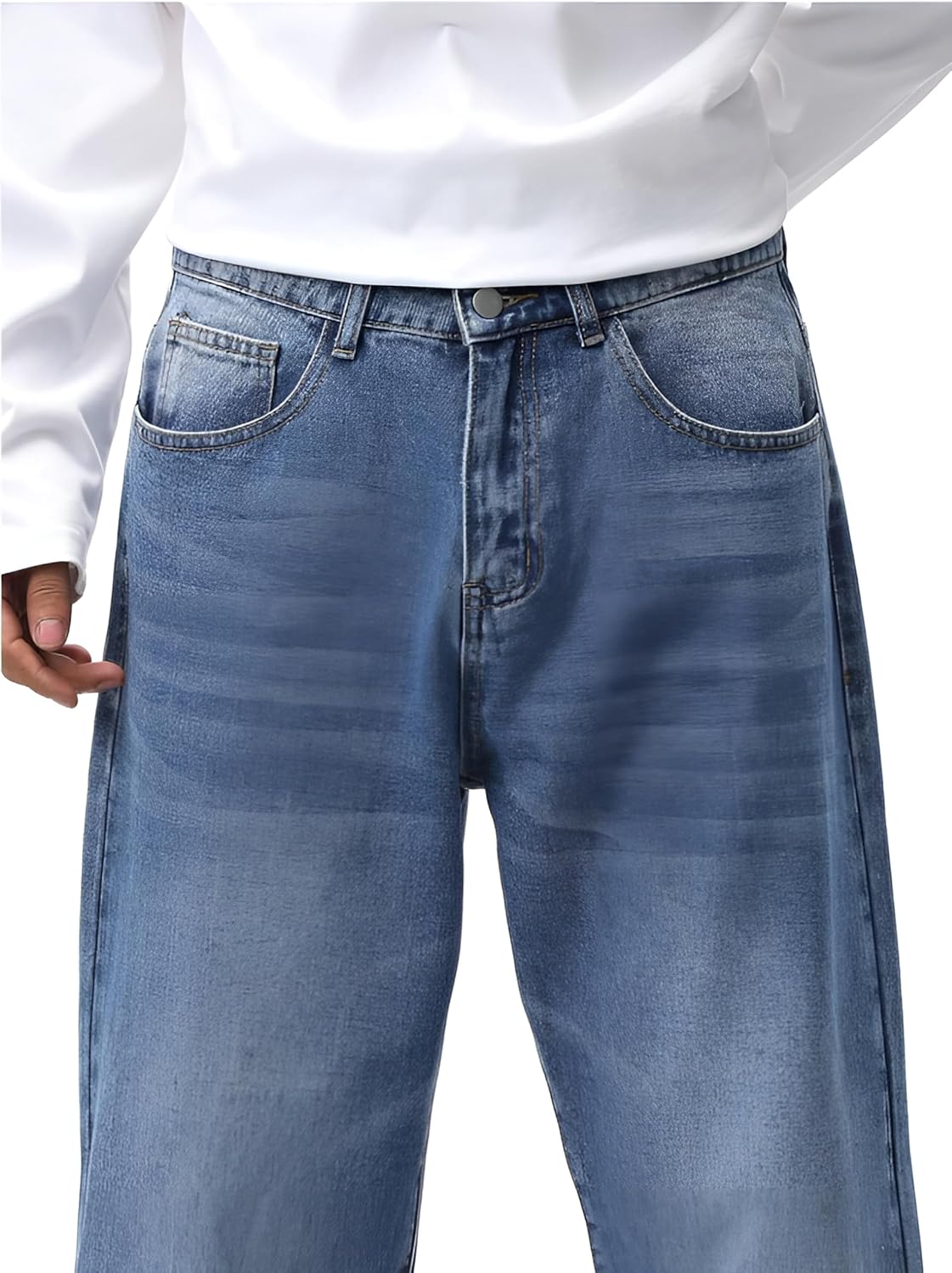 Ben Martin Men's Denim Cotton Oversized Loose Baggy Fit Jeans Pants for Men