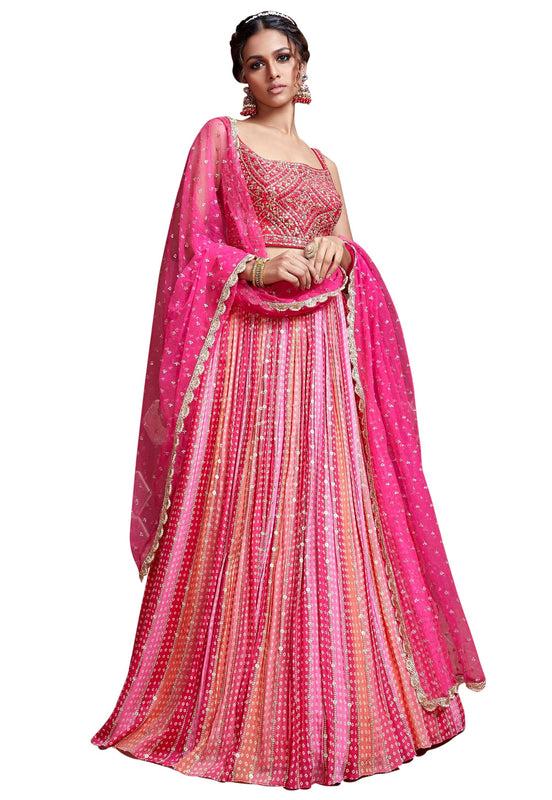 Women's Silk Embroidered Semi-Stitched Lehenga Choli for Women with Du
