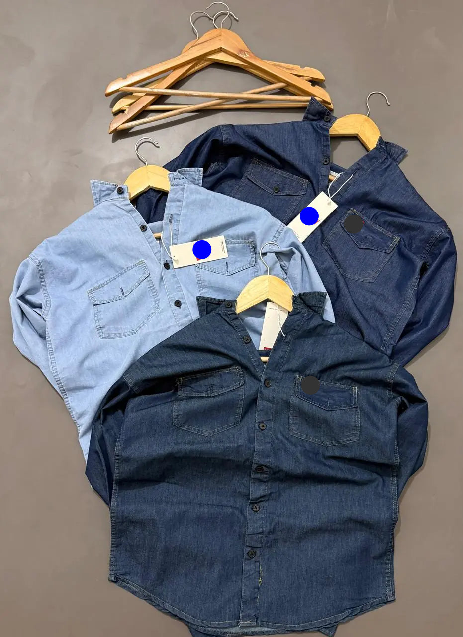 Upgrade your wardrobe with this Denim Double Pocket Flap Shirt for Men, designed for those who love to stand out wherever they go. Crafted from premium denim fabric, this shirt blends rugged style with modern elegance, making it perfect for casual outings, parties, and everyday wear.
