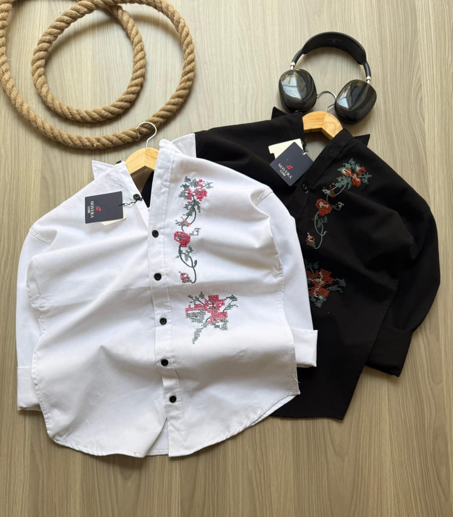 Step into the spotlight with this trendy partywear shirt crafted in premium RFD cotton and finished with elegant embroidery.