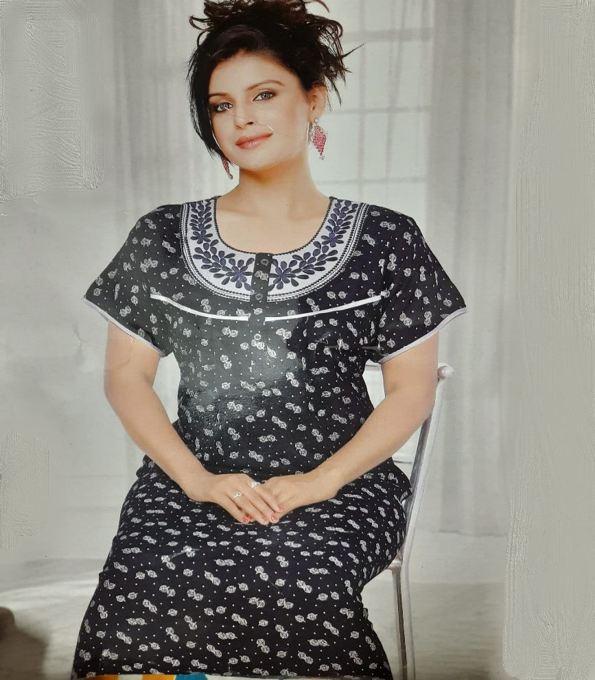 Alphine kinja touch Night wear with Pocket Nighty. Experience ultimate comfort and convenience with our Alphine kinja touch Night wear Nighty. Made with soft and breathable fabric Alphine, this Nighty features a practical pocket for your essentials. Get a good night's sleep in style with our Alphine kinja touch Night wear.