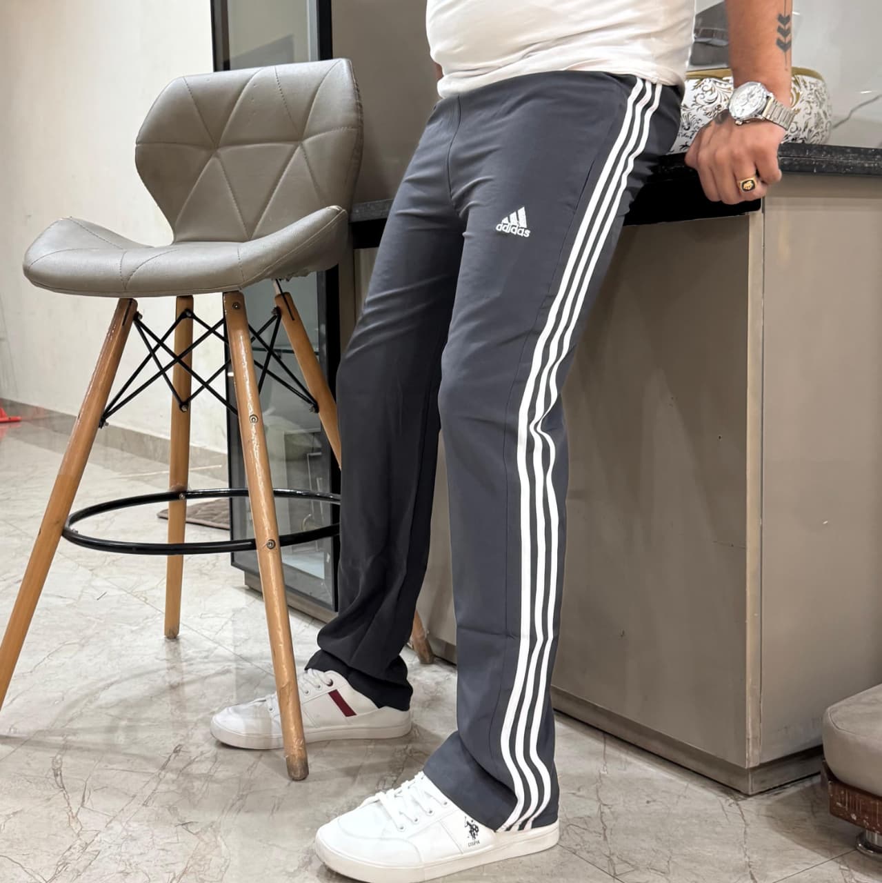 Stay stylish &amp; comfortable with Adidas NS Lycra Track Pants – stretch, zip &amp; go