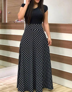 Alluring Black Polka Dot Printed Crepe Women Anarkali Kurti