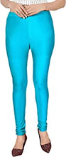 Load image into Gallery viewer, Fabulous Blue Lycra Solid Leggings For Women