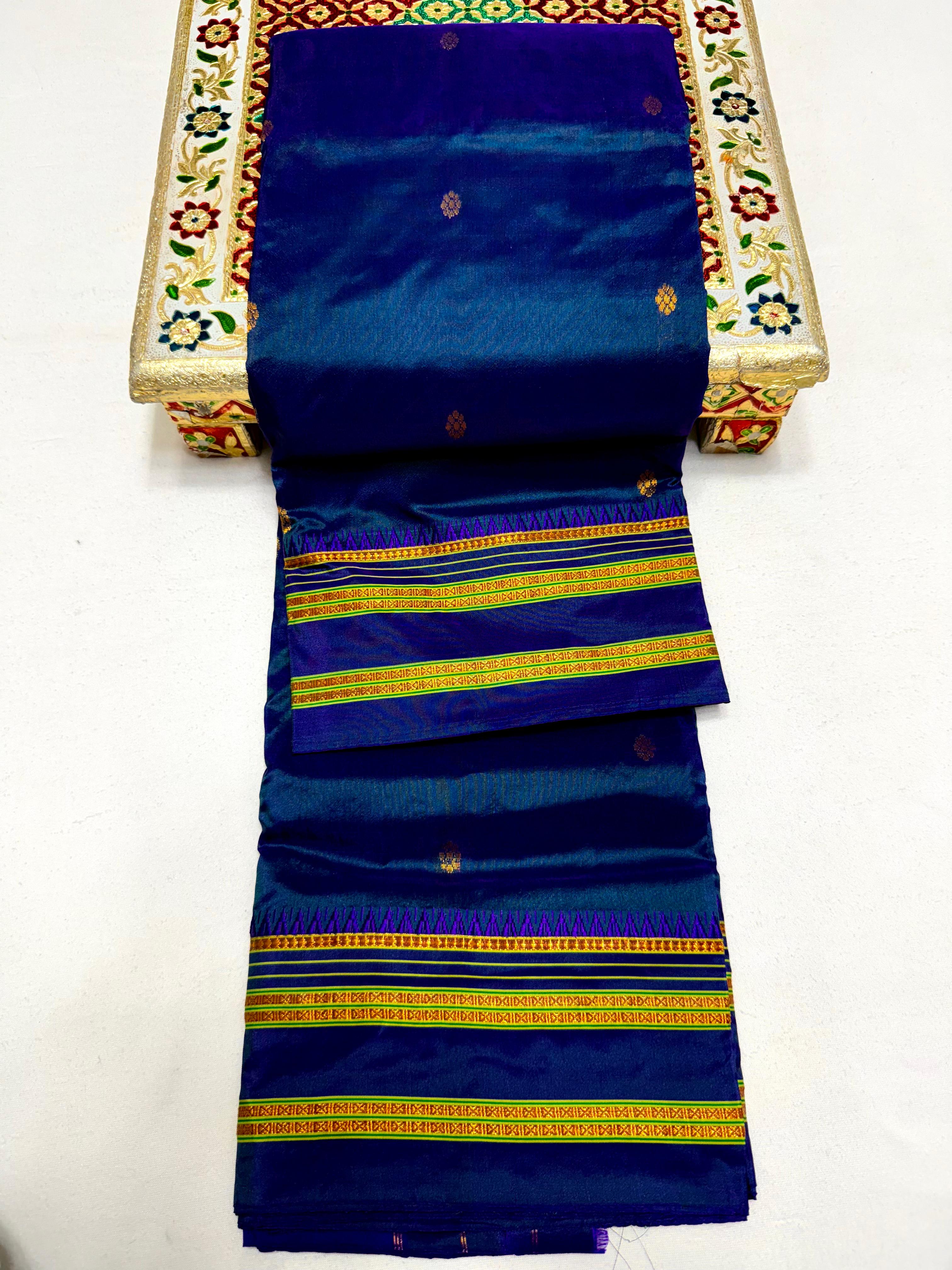 Women's Pure Narayanpeth Silk Paithani Sarees All Over Buttis 4*4 Rich Pallu with Running Blouse shoulder Buttis in New Colours.