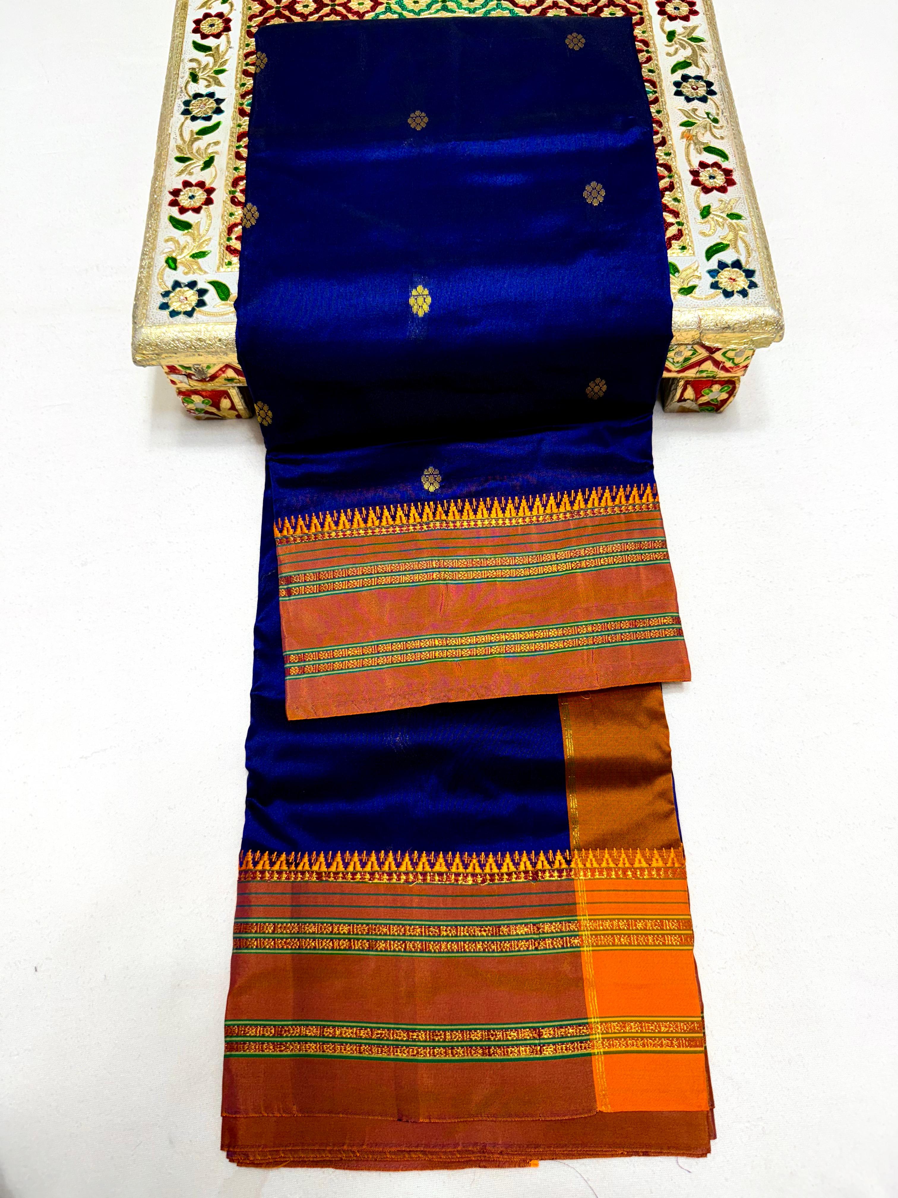 Women's Pure Narayanpeth Silk Paithani Sarees All Over Buttis 4*4 Rich Pallu with Running Blouse shoulder Buttis in New Colours.