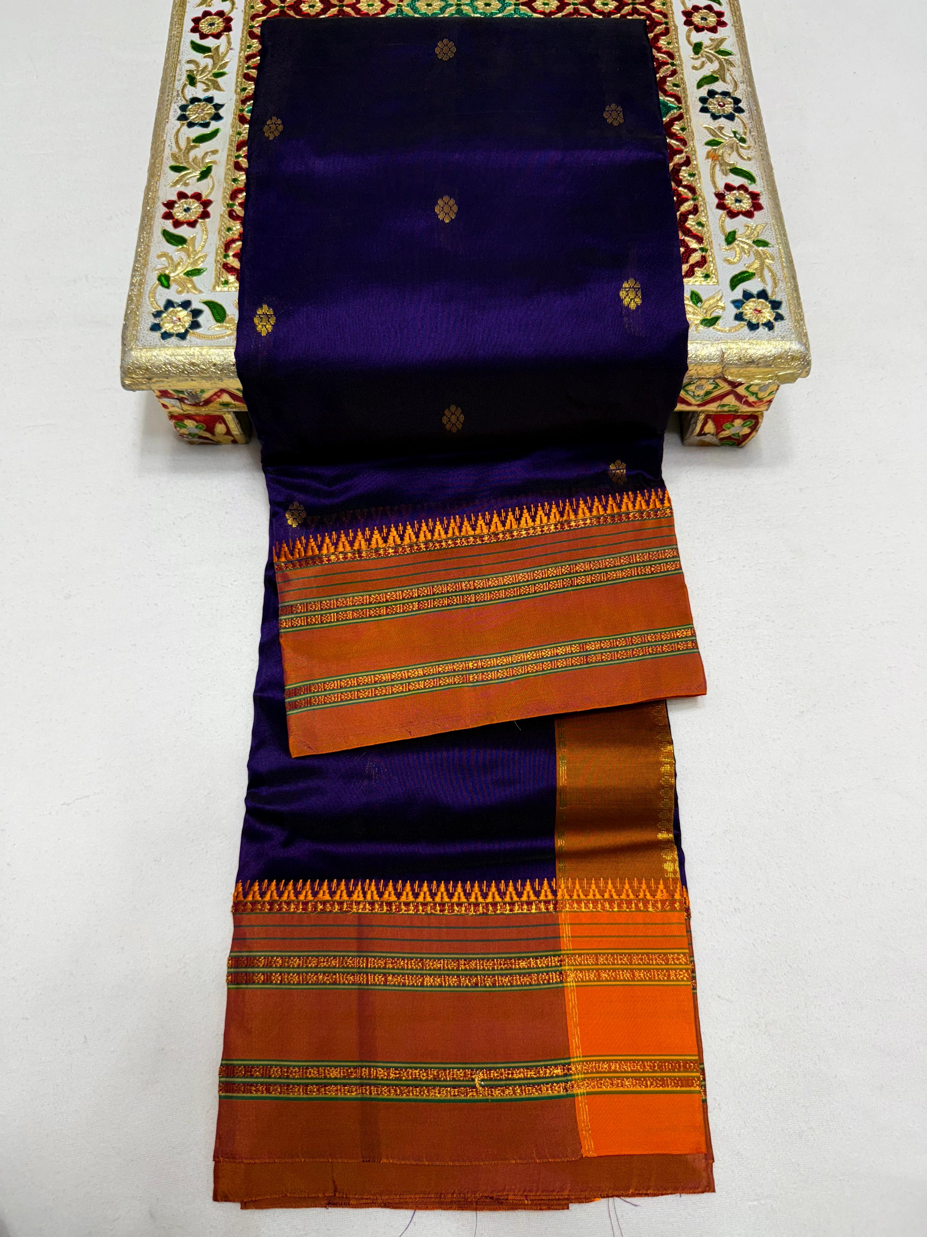 Women's Pure Narayanpeth Silk Paithani Sarees All Over Buttis 4*4 Rich Pallu with Running Blouse shoulder Buttis in New Colours.