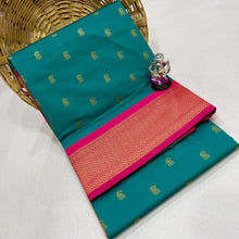 Load image into Gallery viewer, Devika Kadiyal Paithani Saree in Soft Tana Silk with a contrast blouse piece