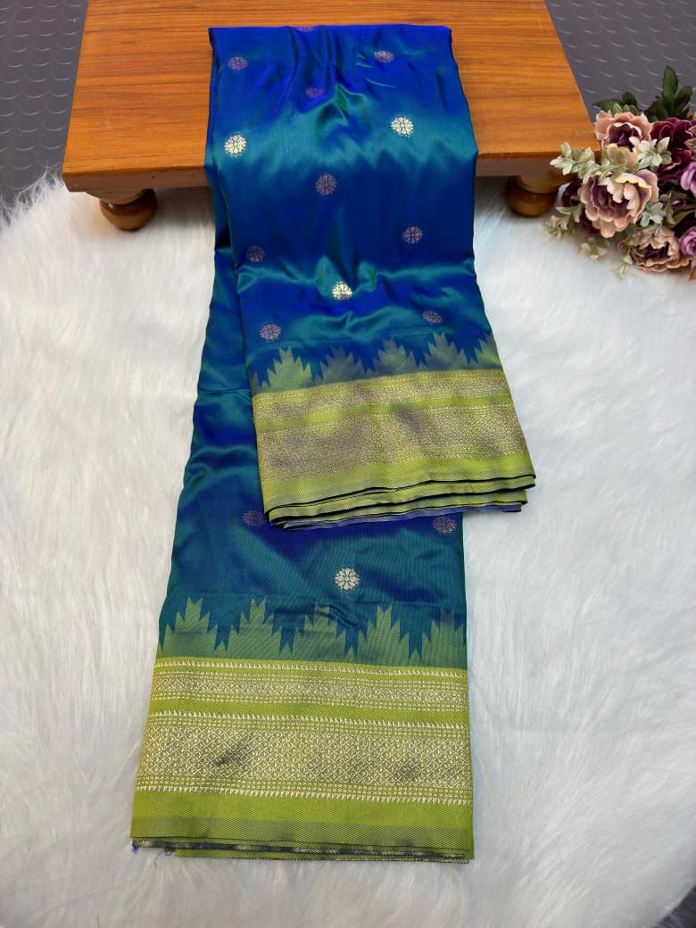 Traditional Pure Silk Erkal Paithani Saree Online-Shop premium Traditional Erkal Paithani Saree in pure silk with intricate buttis, rich Erkal pallu & contrast blouse. Perfect for weddings & festive wear.