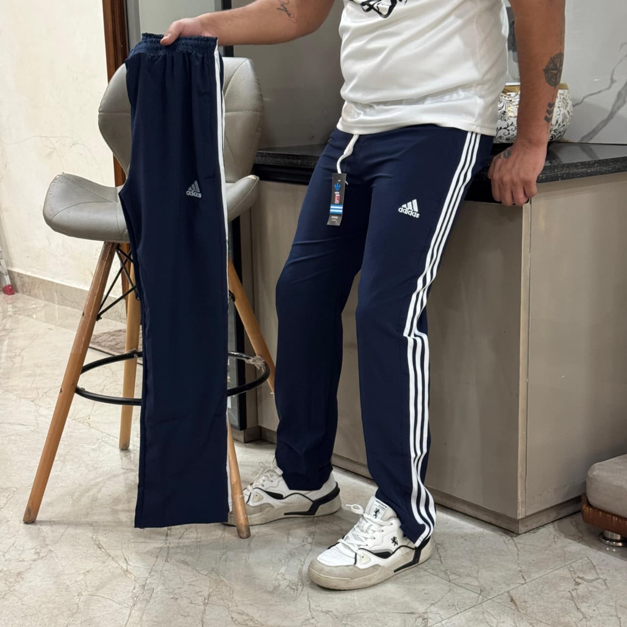 Stay stylish &amp; comfortable with Adidas NS Lycra Track Pants – stretch, zip &amp; go