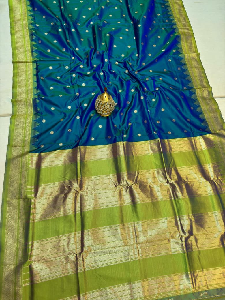 Traditional Pure Silk Erkal Paithani Saree Online-Shop premium Traditional Erkal Paithani Saree in pure silk with intricate buttis, rich Erkal pallu & contrast blouse. Perfect for weddings & festive wear.