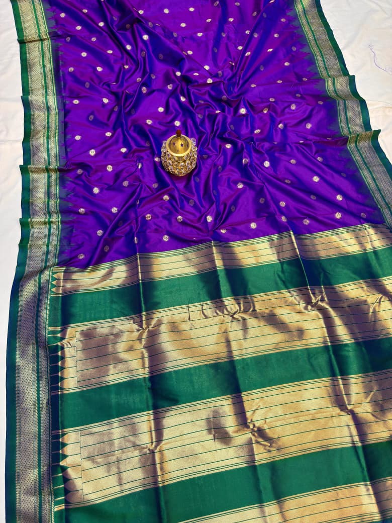 Traditional Pure Silk Erkal Paithani Saree Online-Shop premium Traditional Erkal Paithani Saree in pure silk with intricate buttis, rich Erkal pallu & contrast blouse. Perfect for weddings & festive wear.