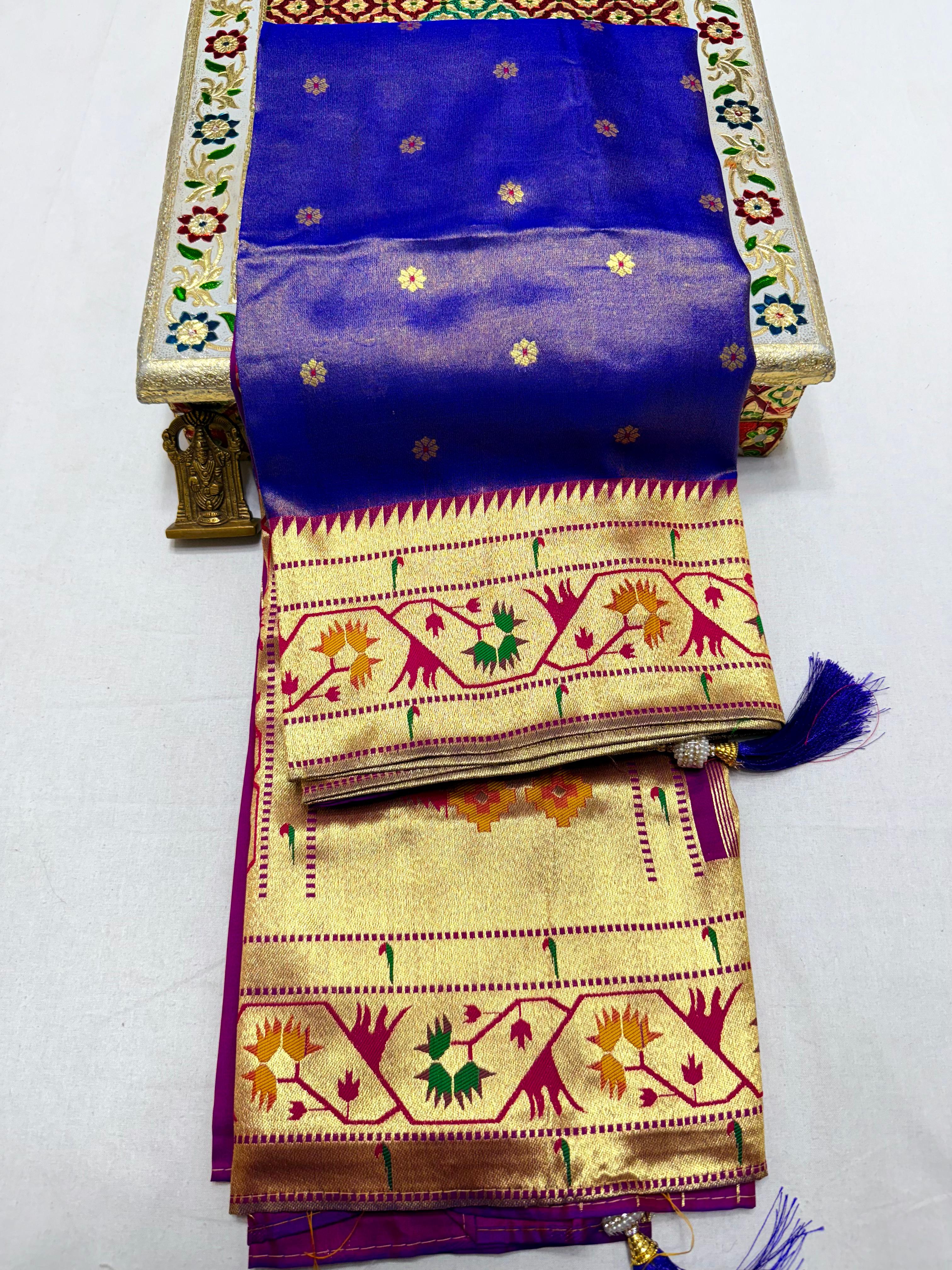 Experience the timeless charm of Paithani with a modern touch — perfect for festive and traditional occasions.