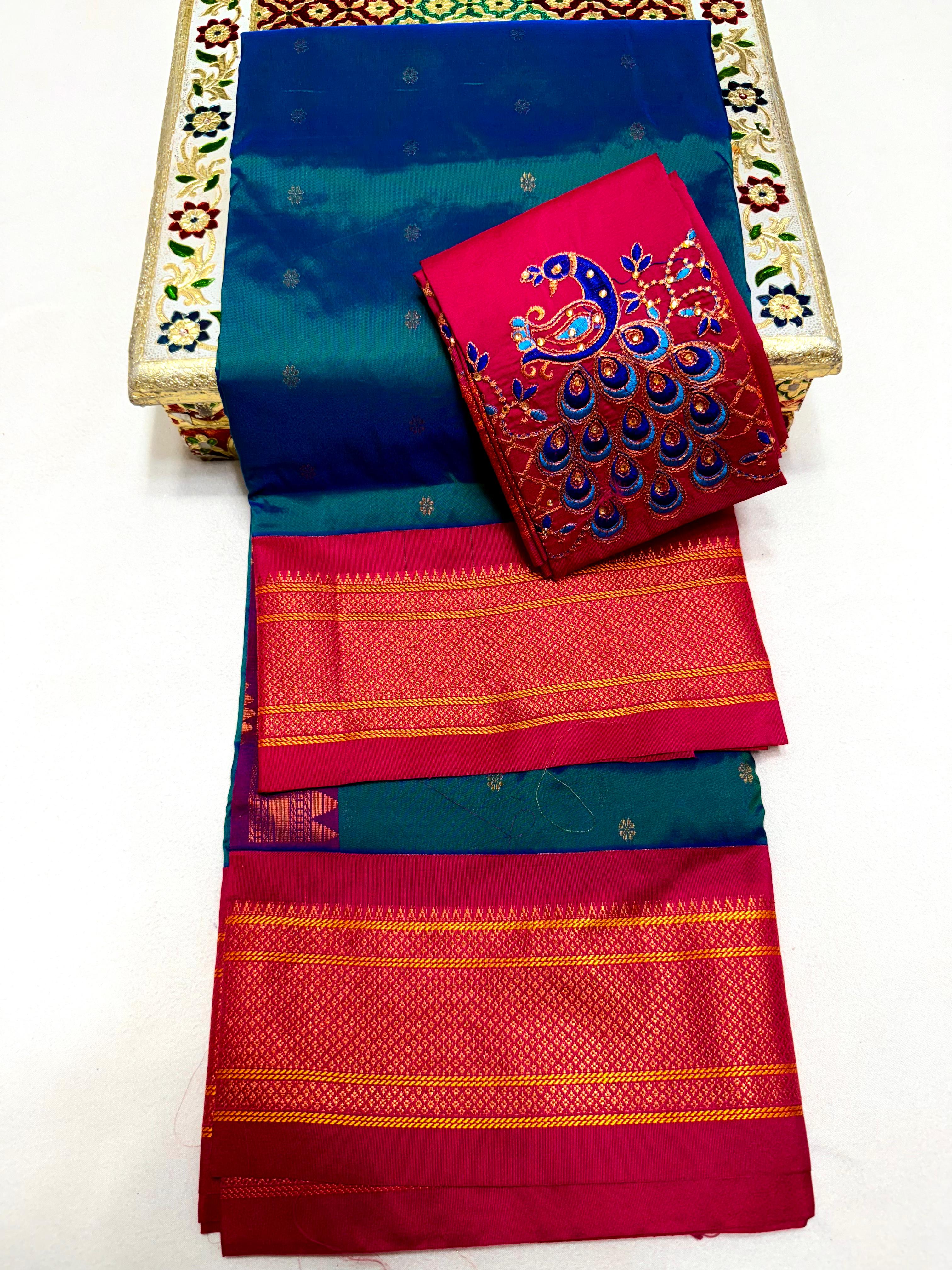 Perfect Silk Paithani Saree for this festive season, bringing elegance with tradition.