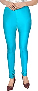 Fabulous Blue Lycra Solid Leggings For Women