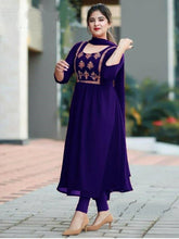 Load image into Gallery viewer, Elegant Embroidered Georgette Kurti With Dupatta Set For Women