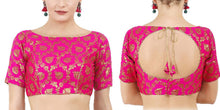 Load image into Gallery viewer, New Boat Neck Back Designer Blouse in Brocade Jacquard