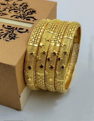 Elegant Gold Brass Bangles set For Women