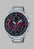 Casio watch with silver band and black face on a transparent background