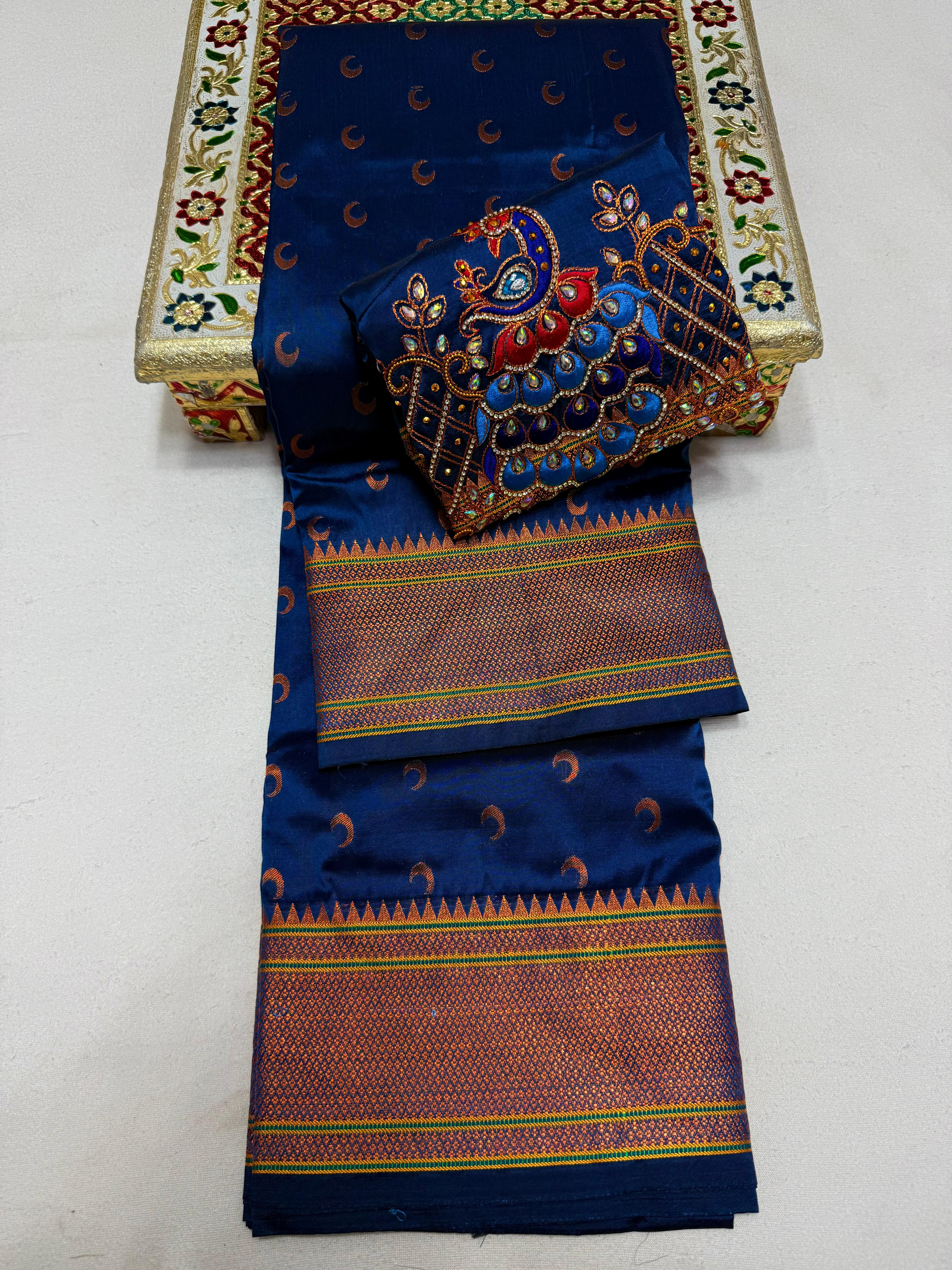 Chandrakor Kalanjali Paithani, Silk, Saree, Rich Pallu, Embroider Blouse