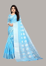 Load image into Gallery viewer, Fancy Cotton Silk Saree with Blouse Piece for Women

&nbsp;Fabric: &nbsp;Cotton Silk
Color: Blue
&nbsp;Type: &nbsp;Saree with Blouse piece
Saree Length: 5.5 (in metres)
Blouse Length: 0.8 (in metres)


This Fancy Cotton Silk Saree with Blouse Piece for Women in Blue is a luxurious and elegant choice for any occasion. Made from a blend of cotton and silk, it offers a soft and comfortable fit. The saree also comes with a blouse piece, making it a complete ensemble. Elevate your style with this beautiful saree