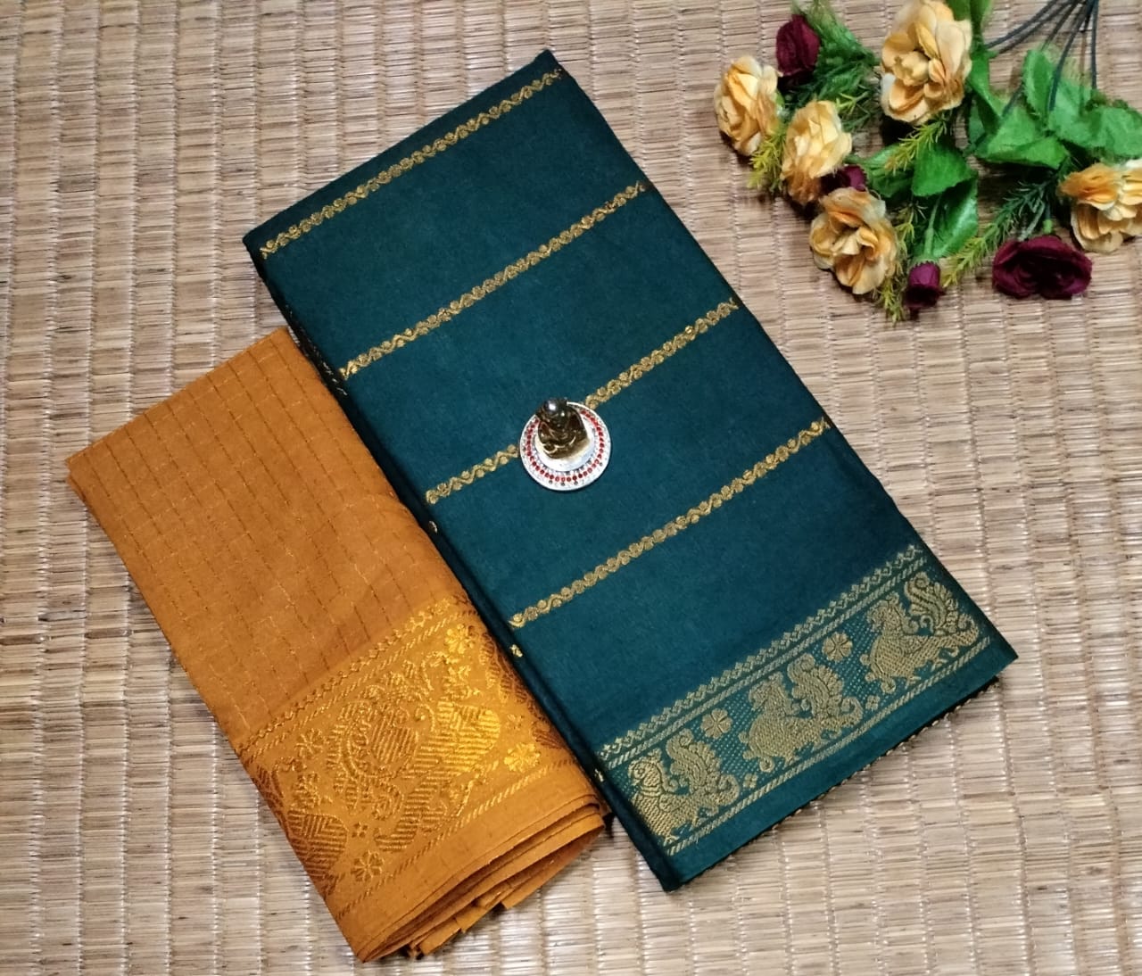 Speciality: Rich hand-dyed patterns and vibrant colors, representing the timeless heritage of Madurai