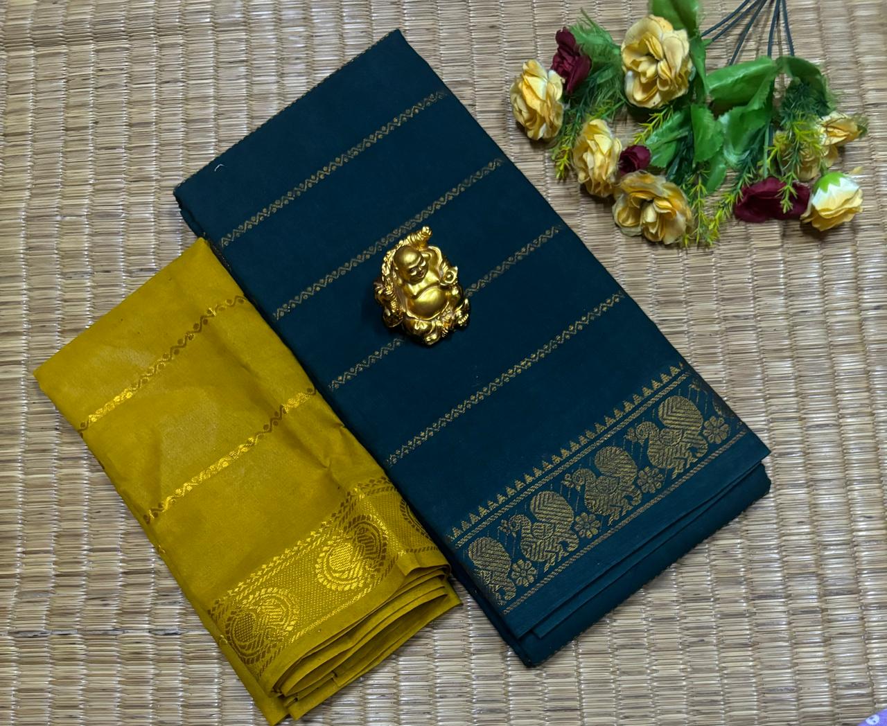 Speciality: Rich hand-dyed patterns and vibrant colors, representing the timeless heritage of Madurai